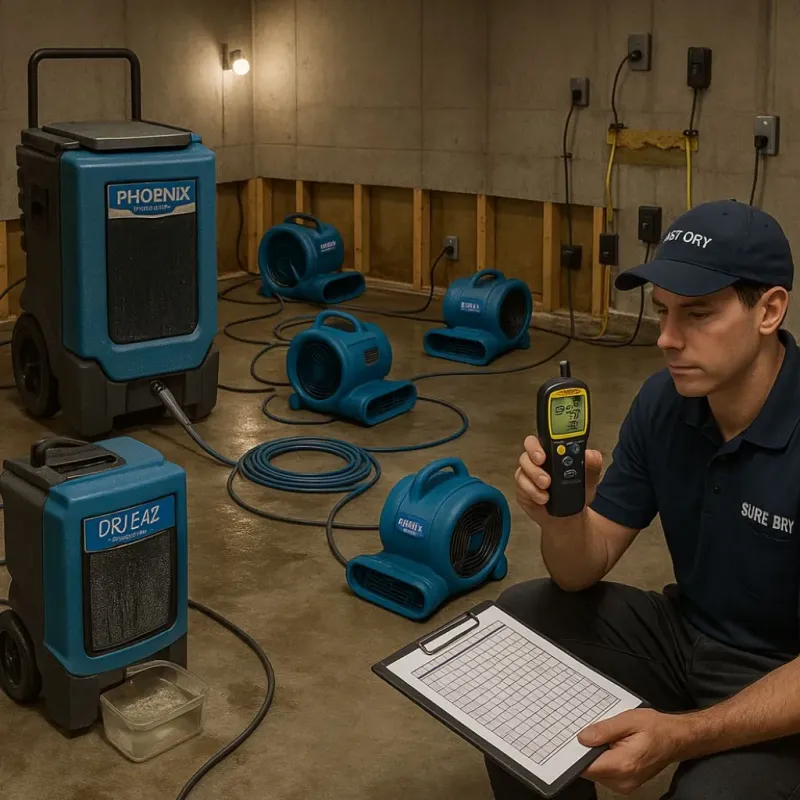 Structural Drying and Dehumidification process in Heber, CA